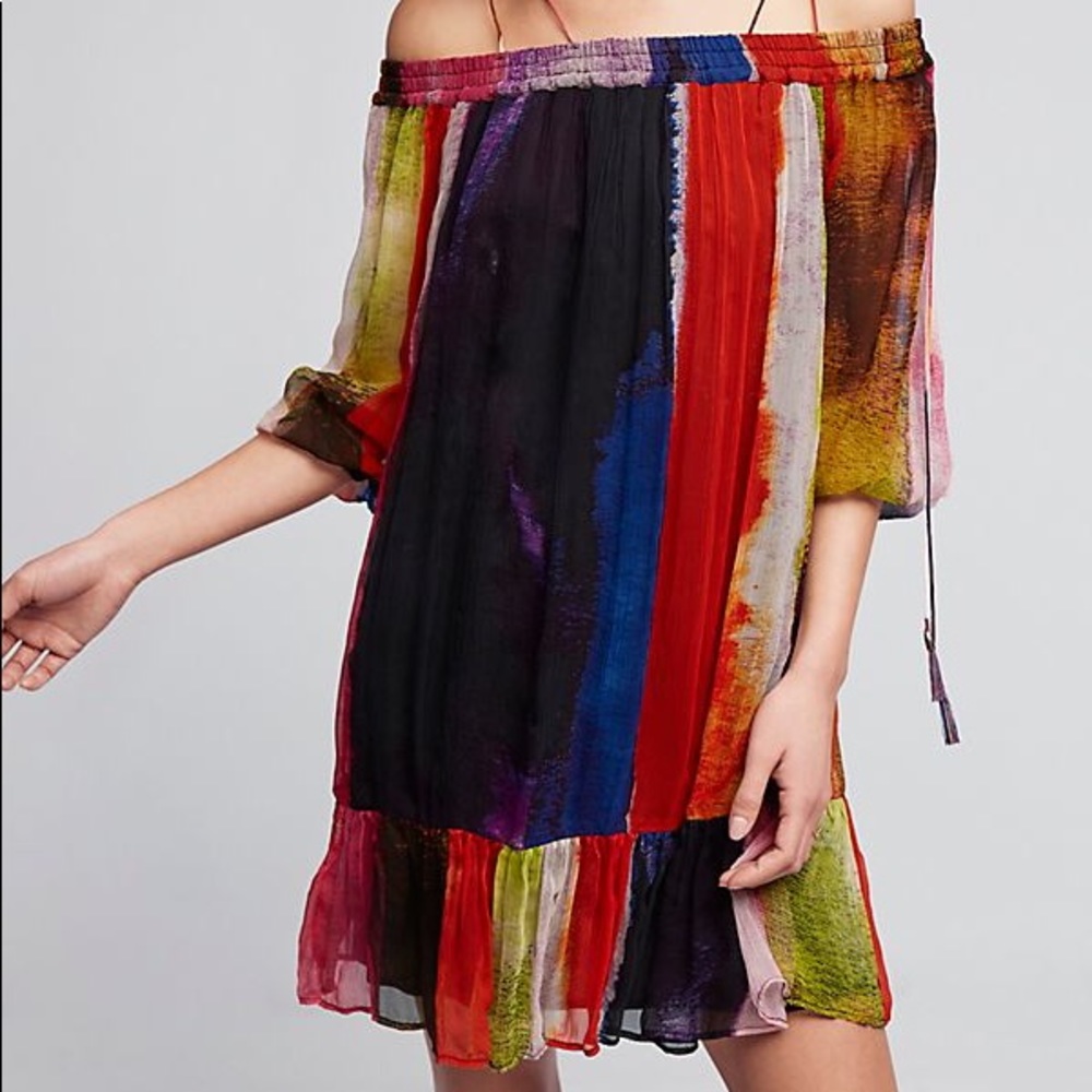 Anthropologie Zora Watercolor Dress S